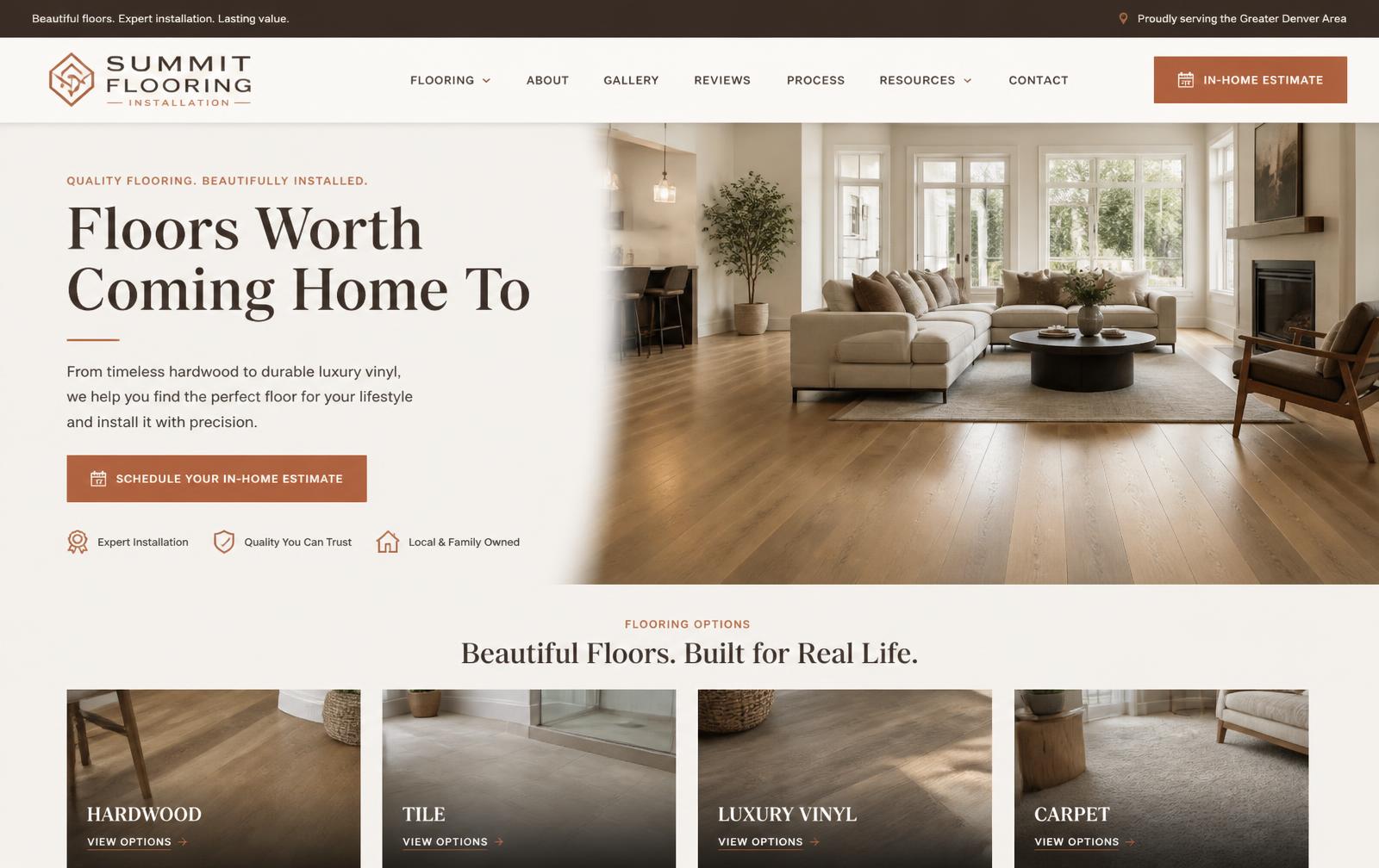 Flooring company website design