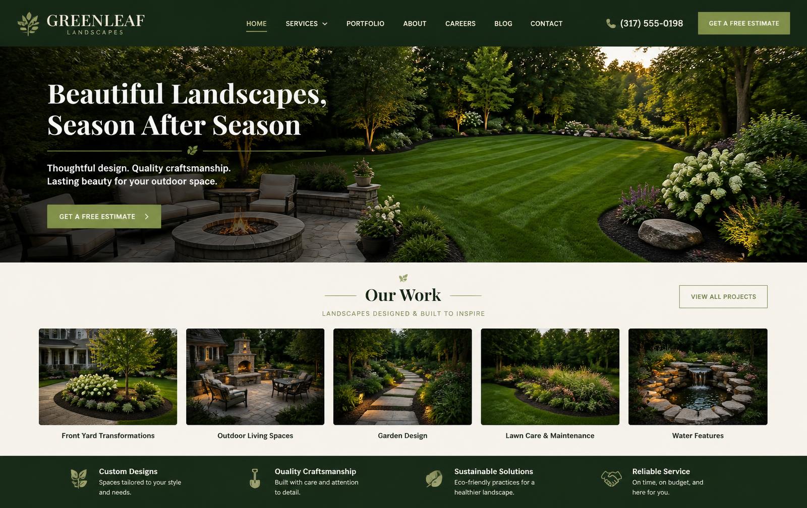 Landscaping company website design